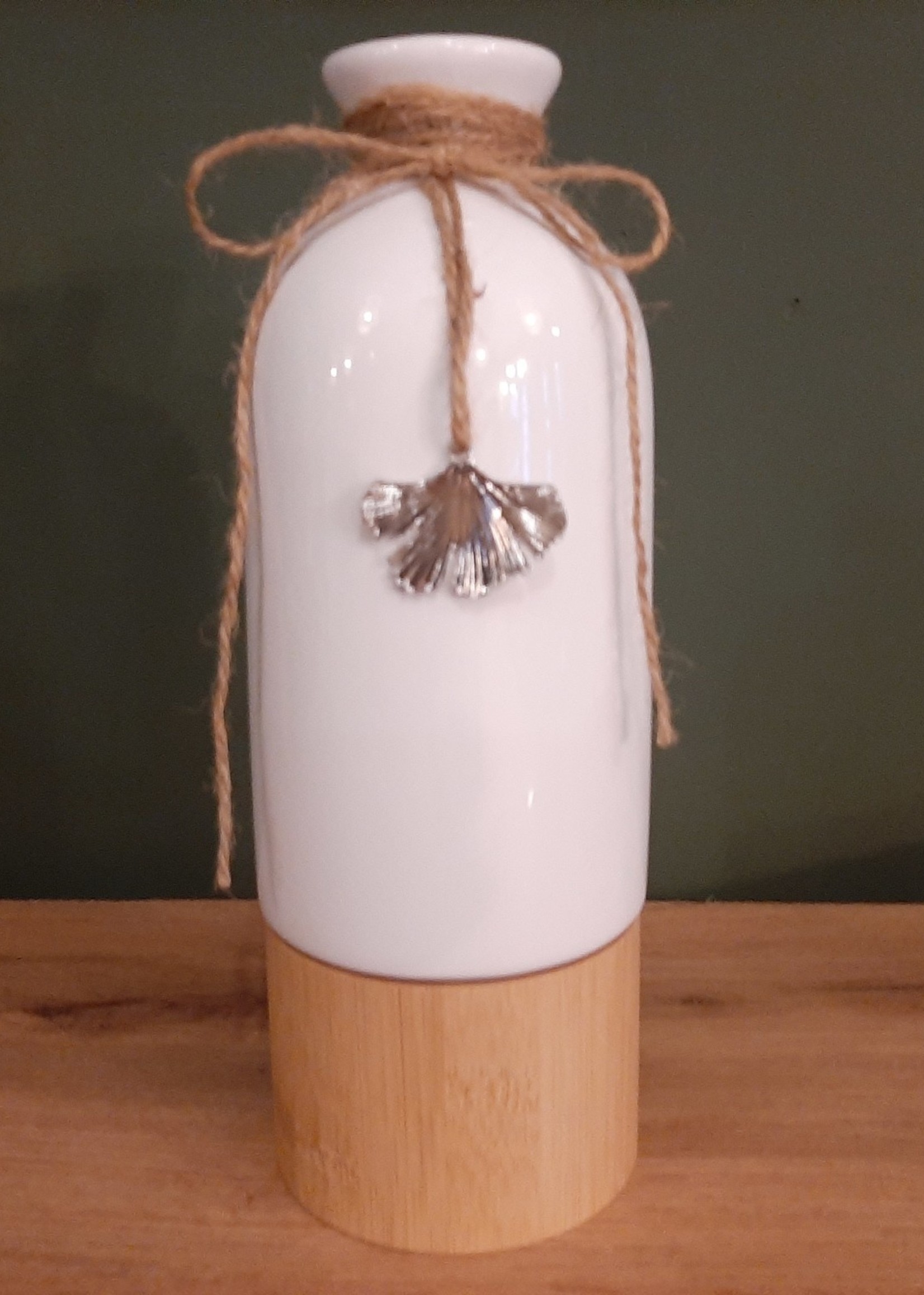 Vase avec socle en bois grand