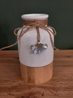 Vase avec socle en bois moyen