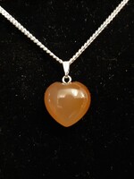 Pendant heart orange Calcite