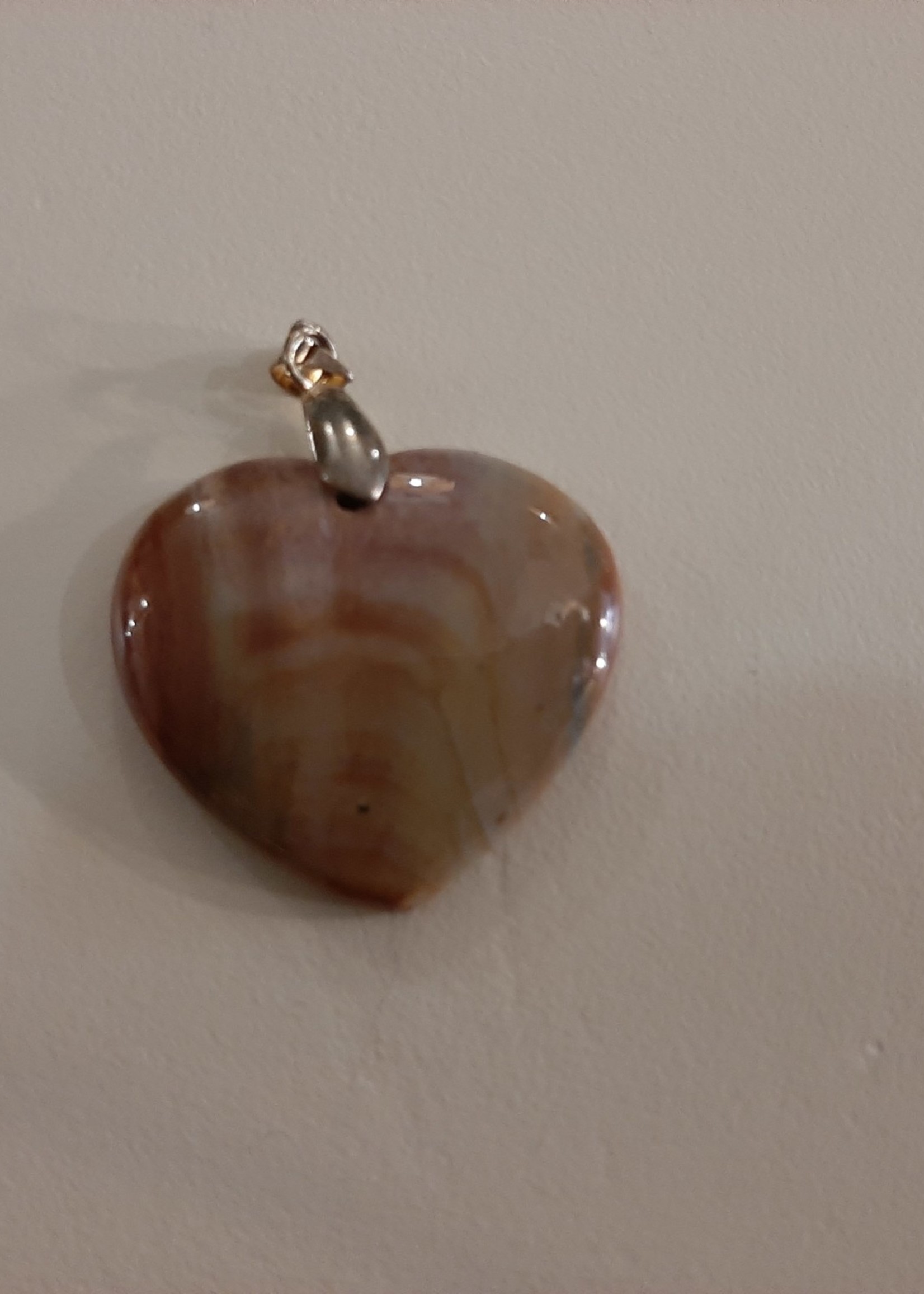 Pendant heart Polychrome Jasper