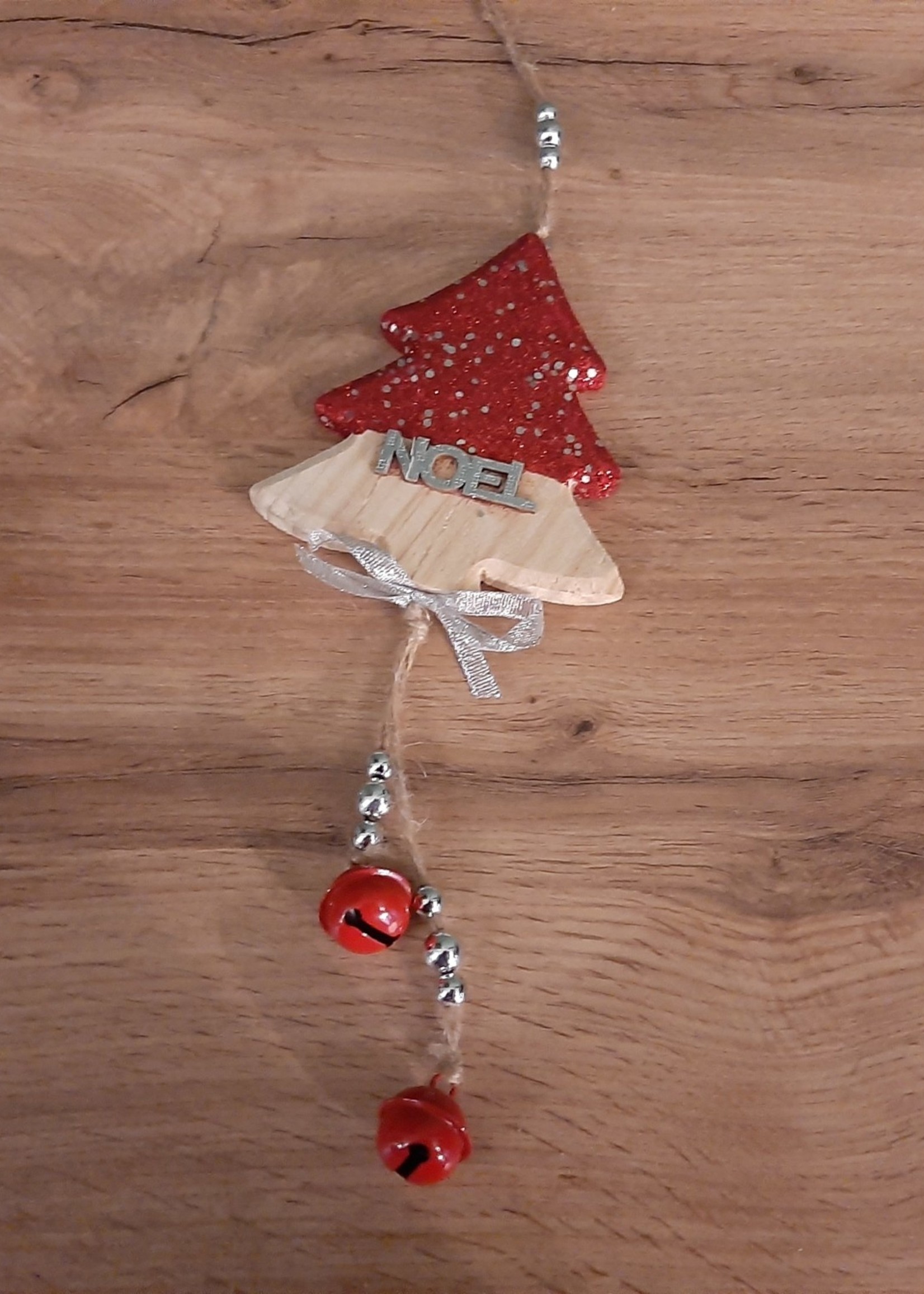 Wooden Christmas tree red "Noel"