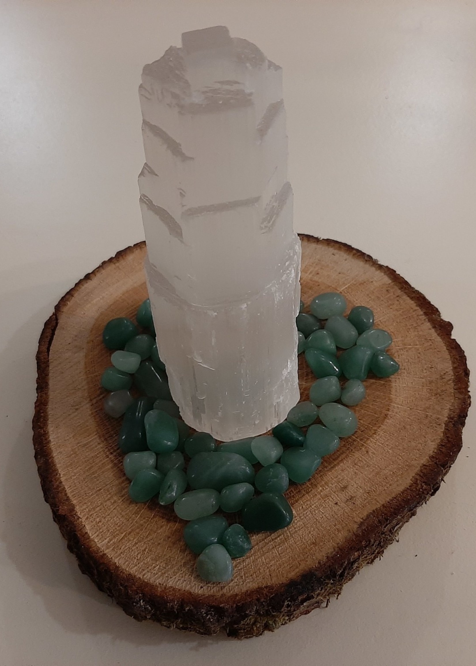 Tower white Selenite 14 cm