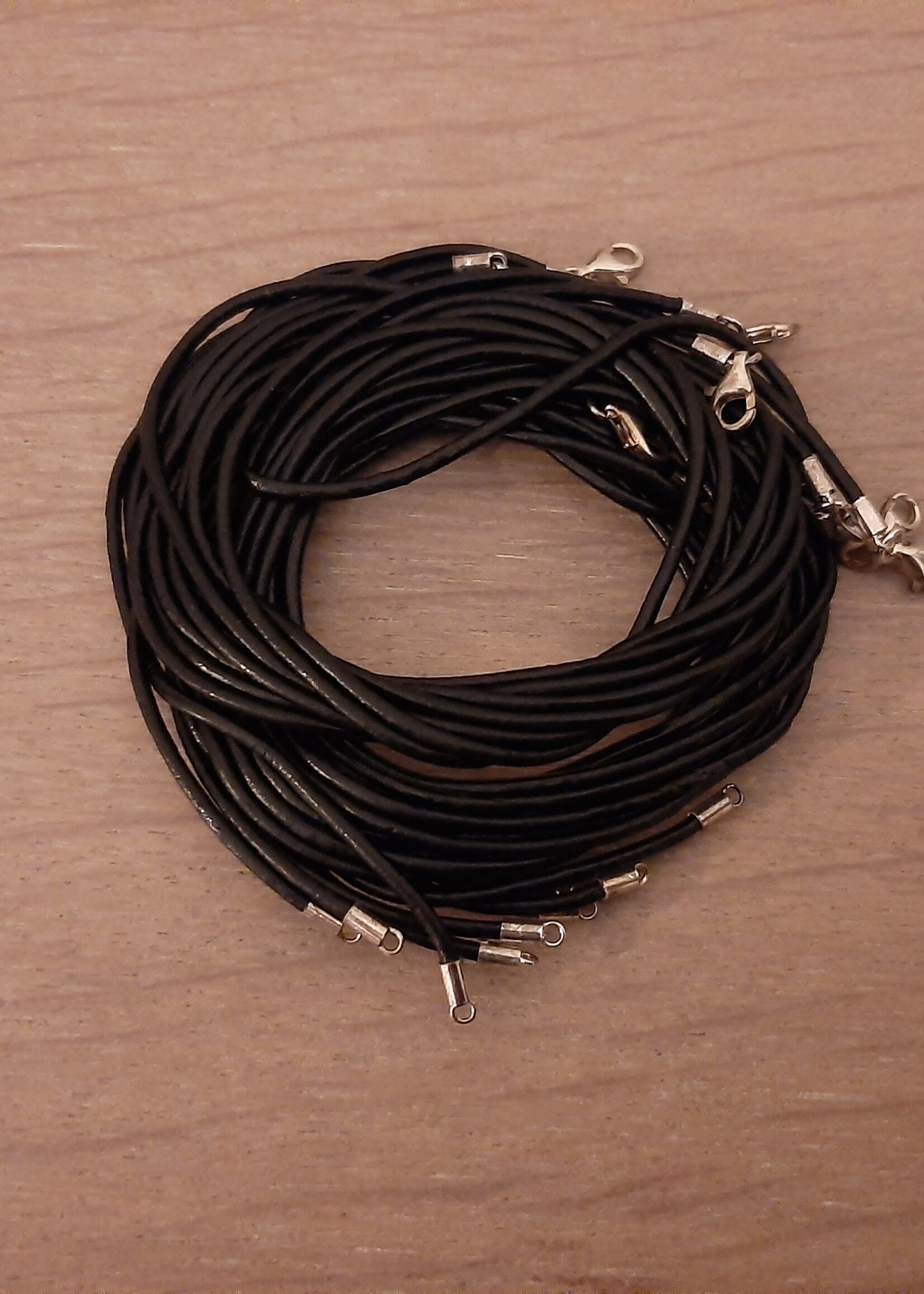 Leather necklace Black