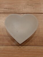 Bowl Selenite White heart 10 cm