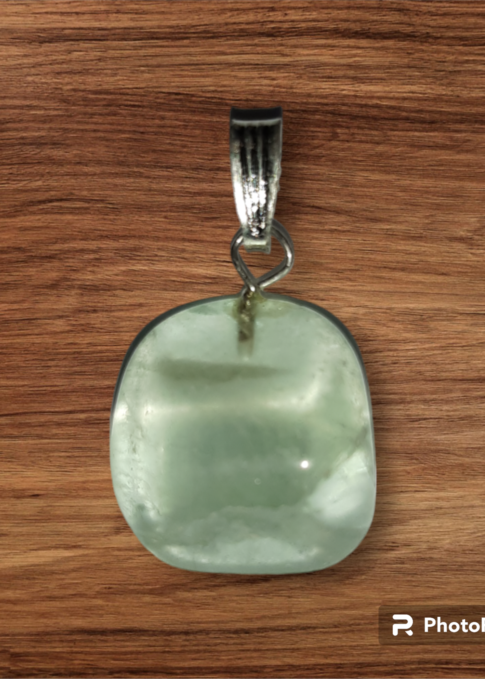 Pendant Green Calcite drilled