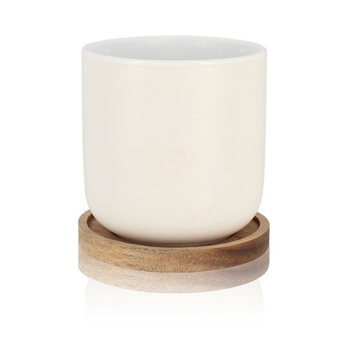 OGO Living Tasse à expresso avec soucoupe en bois d'acacia ENZO - set de 2