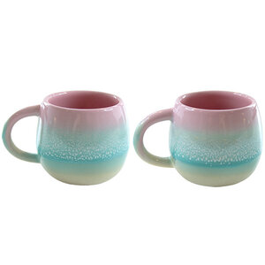 Sass&Belle Pastel Ombre Espresso Kopjes - set van 2 - Pink & Green