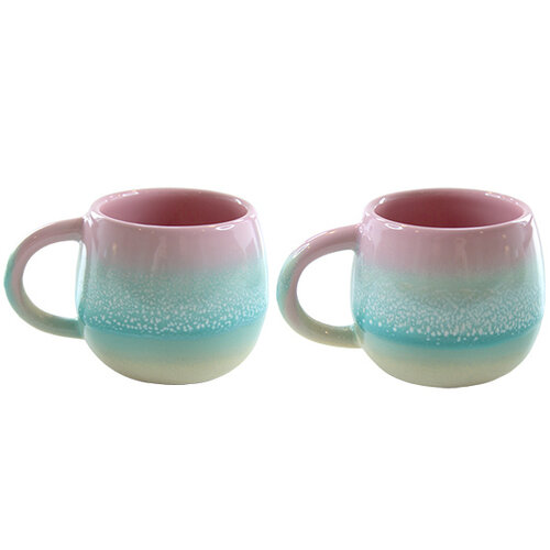 Sass&Belle Pastel Ombre Espresso Kopjes - set van 2 - Pink & Green Sass&Belle Pastel Ombre Espresso Kopjes - set van 2 - Pink & Green