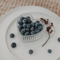 Hartvormig schaaltje glas