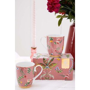 PIP Studio Pip Studio:La Majorelle Pink Set of 2 Mugs PIP Studio Pip Studio:La Majorelle Pink Set of 2 Mugs
