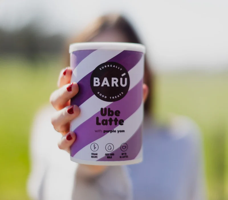 Barù Ube Latte poeder 250g — paarse yam latte, cafeïnevrij