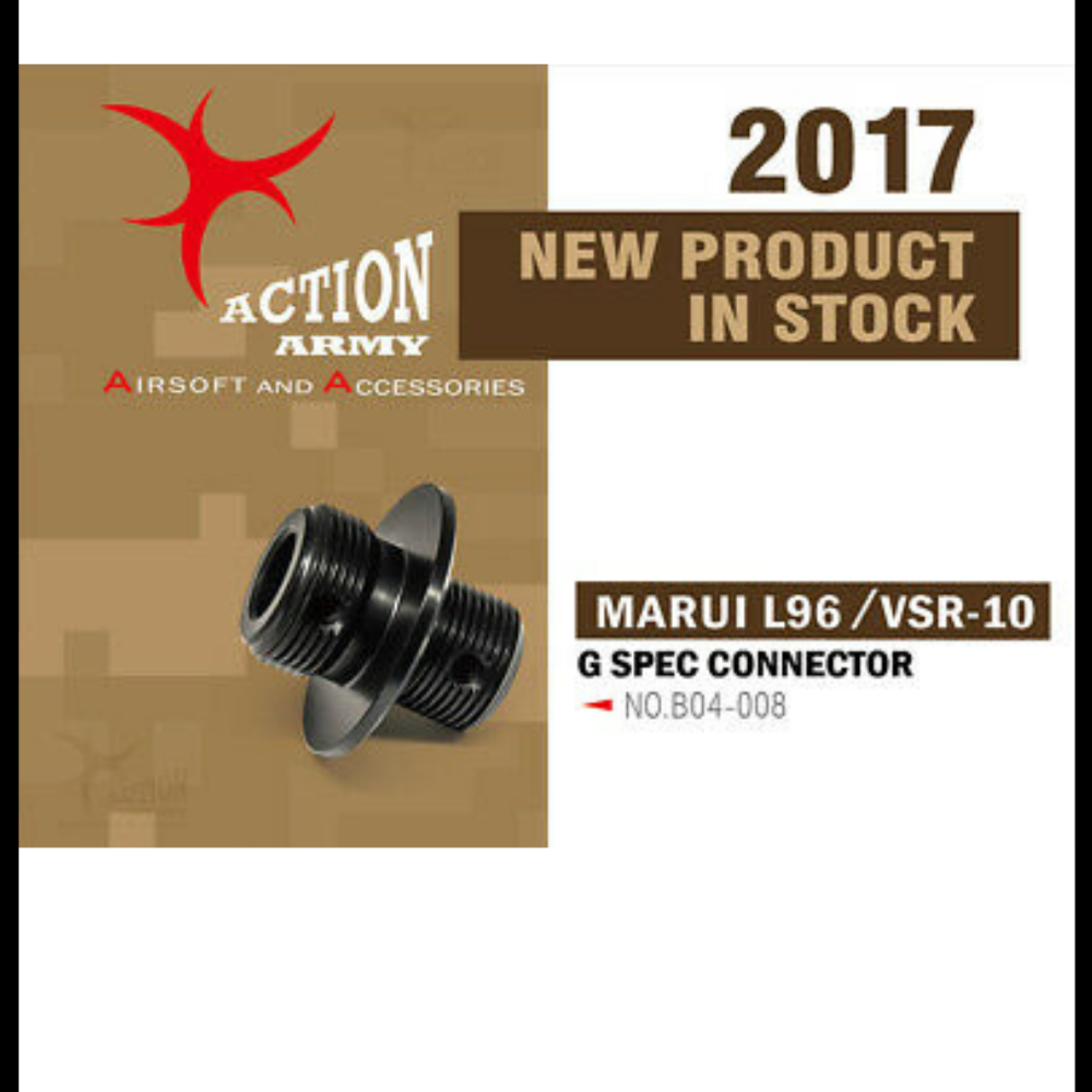 Action Army T10 / TM L96 / VSR-10 G-Spec Silencer Adapter CCW Black