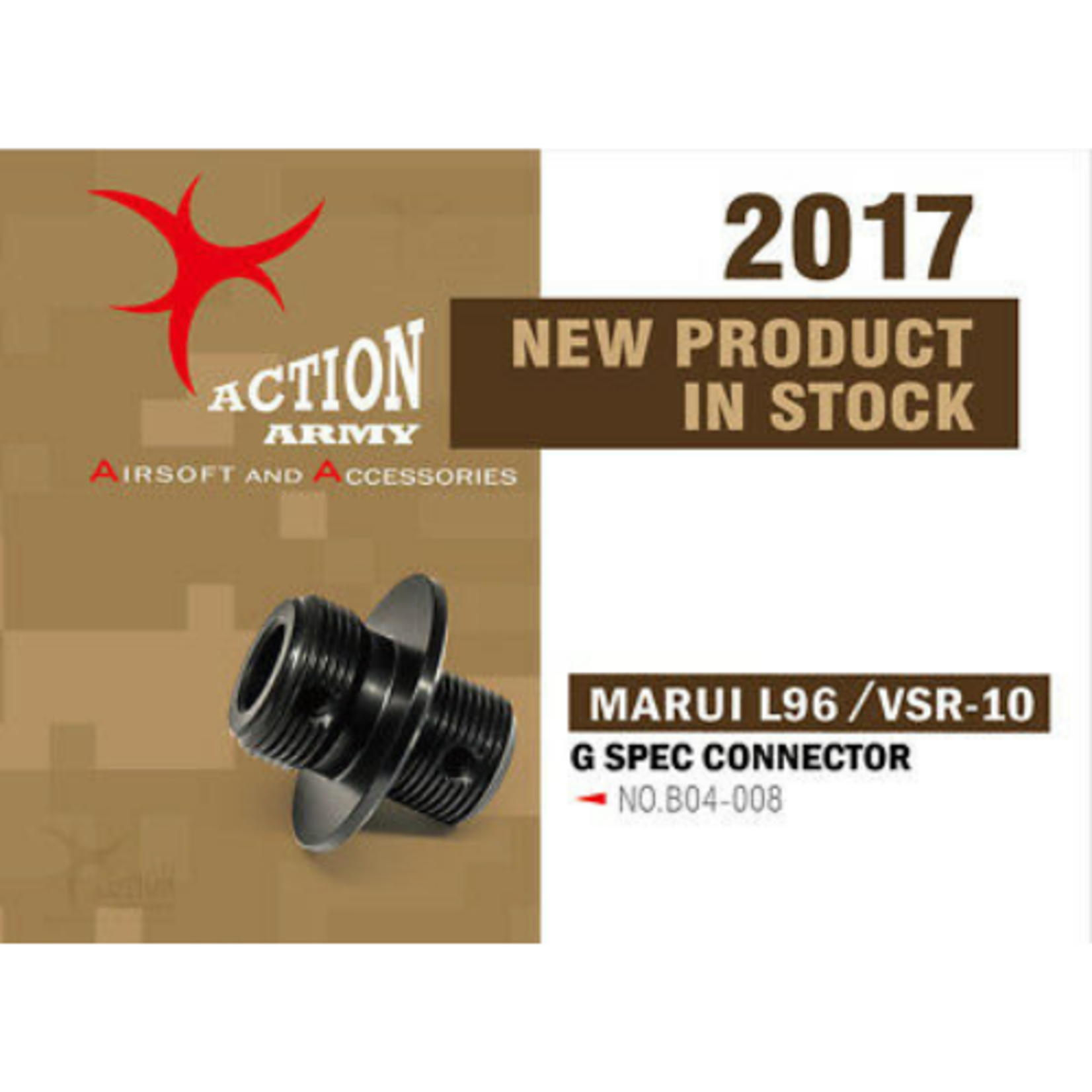 Action Army T10 / TM L96 / VSR-10 G-Spec Silencer Adapter CCW Black