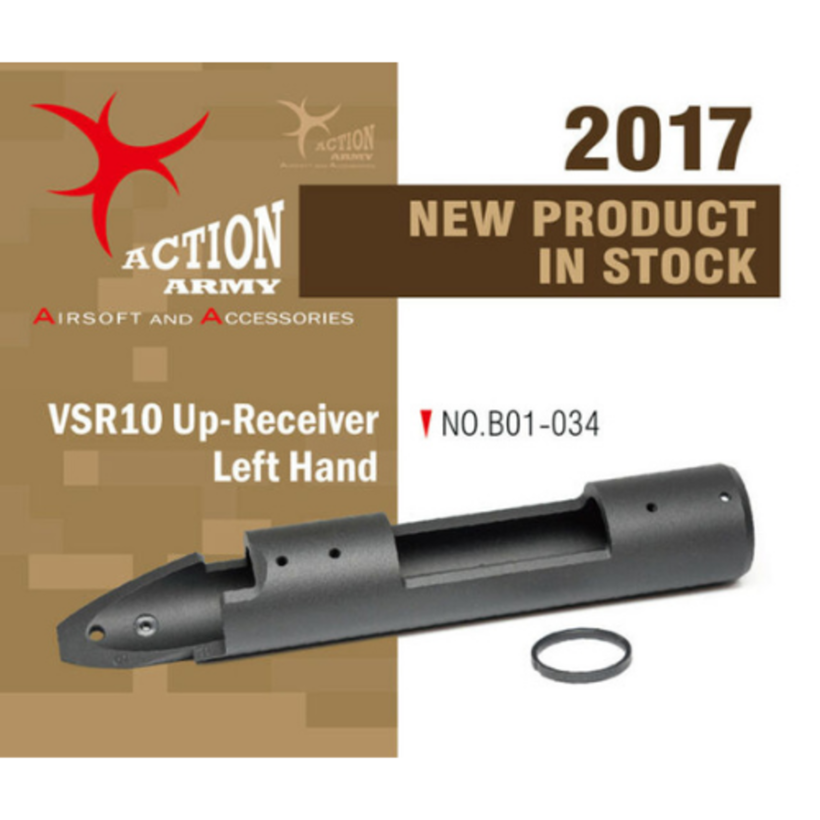 Action Army VSR-10 CNC Tactical Receiver Left Hand Black