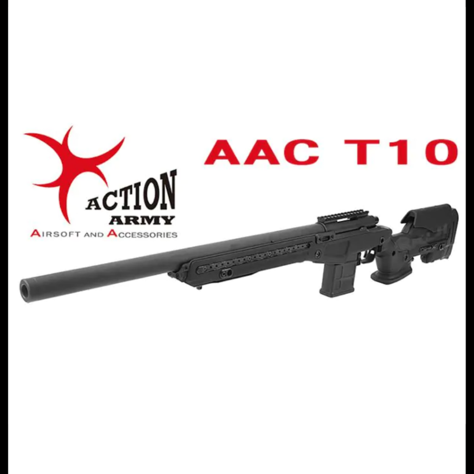 Action Army AAC T10 Airsoft Sniper Rifle Black