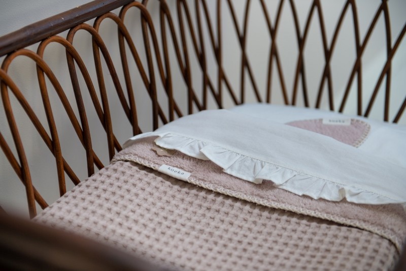 Ledikantdeken wafel/teddy Oslo grey pink