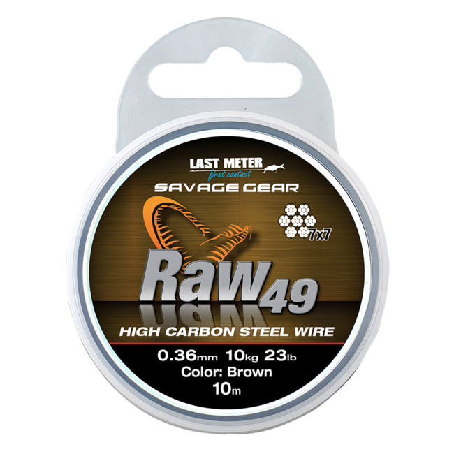 Savage Gear Raw49 Steelwire | Uncoated brown | 10m