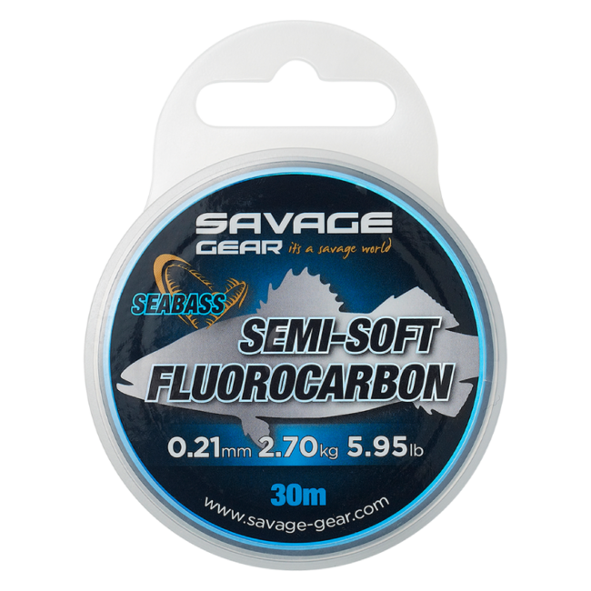 Savage Gear Semi-soft Fluorocarbon Seabass | Clear | 30m