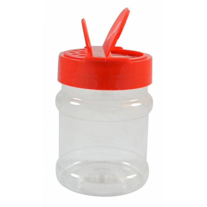 Strooibus kunststof 230 ml met rode deksel