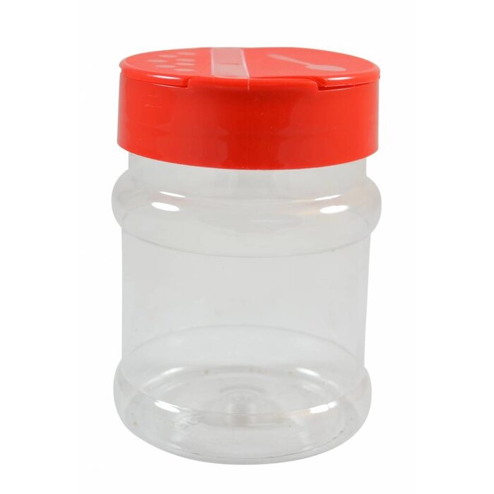 Strooibus kunststof 230 ml met rode deksel