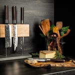 Style de Vie Magnetisch Messenblok EIKENHOUT natuurstenen voet inox/black