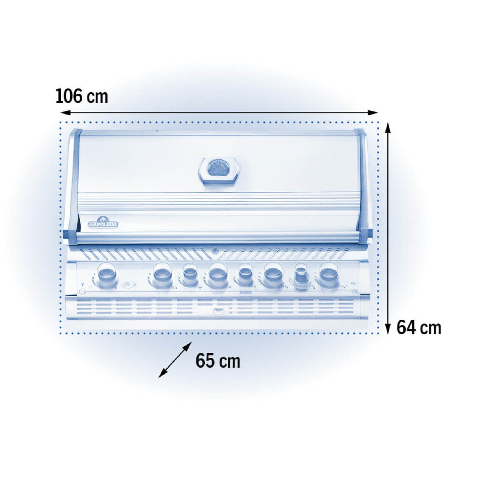 Napoleon Napoleon Inbouw PRO 665 Propaan Gas Barbecue met infrarode achterbrander en incl. Draaispit, RVS