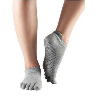 Toesox Yoga/Pilates Zehensocken extra Grip Grau