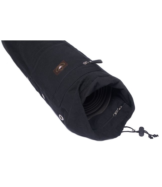 Yogatasche mit Kordelzug Baumwolle öko Schwarz - Lotus