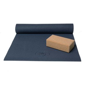 Lotus Basis Set Yogamatte und Block Indigo