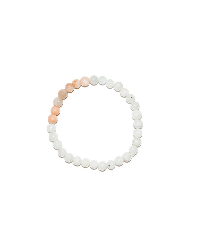 Mischung Regenbogen und Rosa Mondstein Armband - Pure