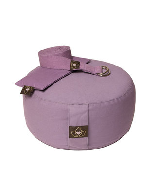 Lotus Set Meditationskissen, Augenkissen und Gurt Lavendel - Lotus