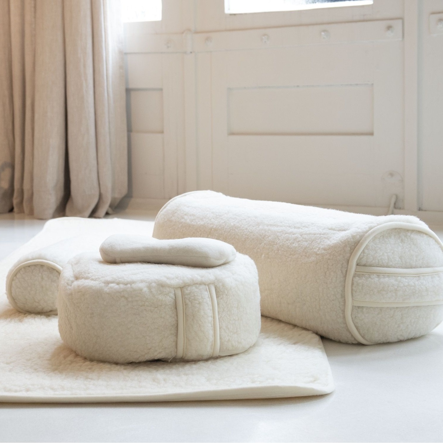 Bolster beige rond - Pure - Superyoga