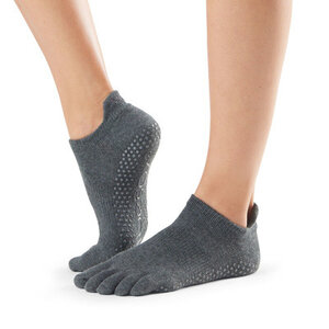 Toesox Yoga/Pilates Zehensocken extra Grip Charcoal