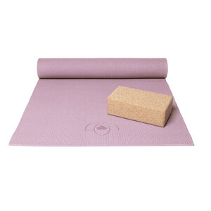 Lotus Basis Set Yogamatte und Block Lavendellila