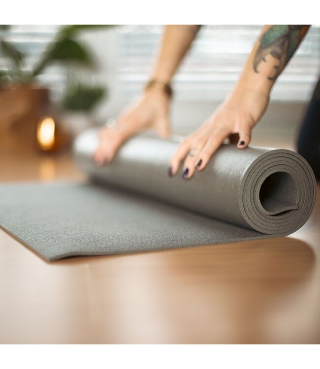 Yogamatte Studio Grau extra lang und breit - Lotus