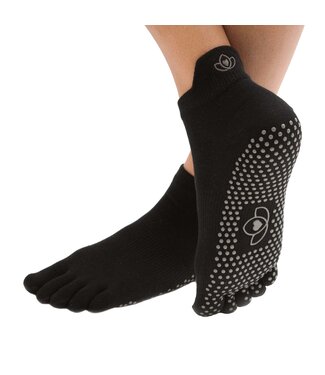 Lotus Yoga/Pilates Zehensocken rutschfest Schwarz - Lotus