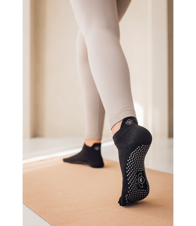 Yoga/Pilates Zehensocken rutschfest Schwarz - Lotus