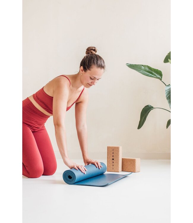 Yogamatte Studio Blau extra lang und breit - Lotus