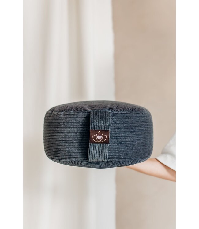 Meditationskissen öko Ripp Anthrazit rund - Lotus