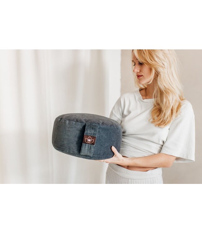 Meditationskissen öko Ripp Anthrazit rund - Lotus