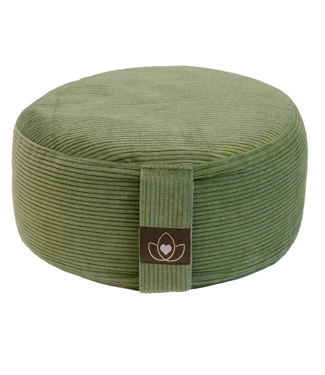Meditationskissen öko Ripp Olivgrün rund - Lotus