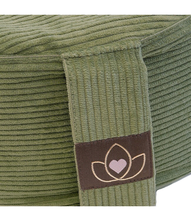 Meditationskissen öko Ripp Olivgrün rund - Lotus