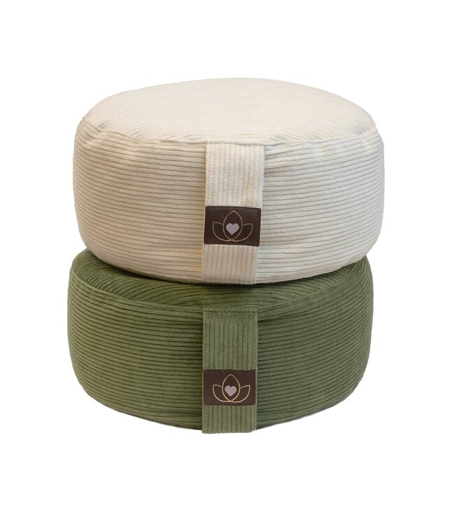 Meditationskissen öko Ripp Olivgrün rund - Lotus