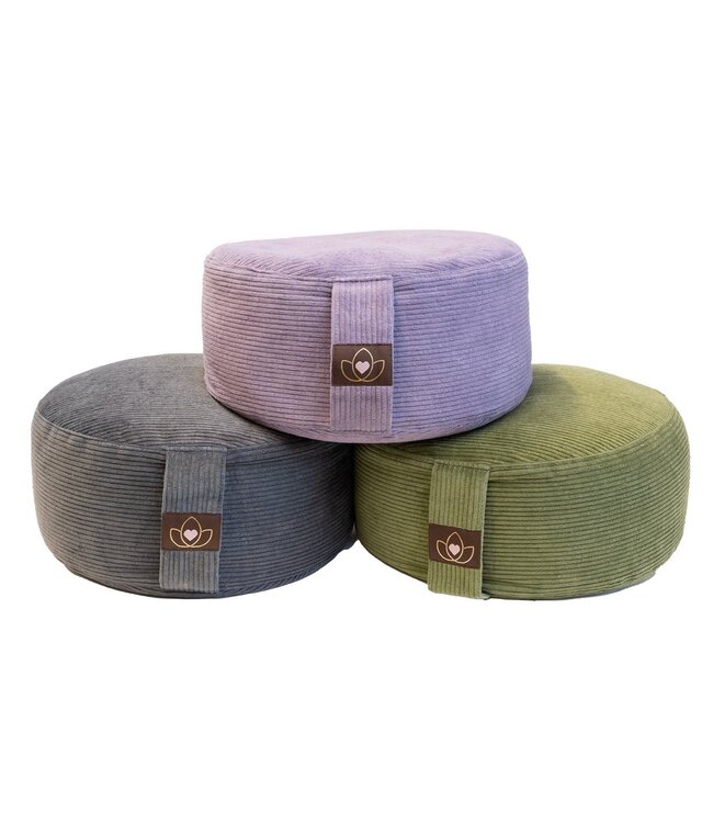 Meditationskissen öko Ripp Olivgrün rund - Lotus