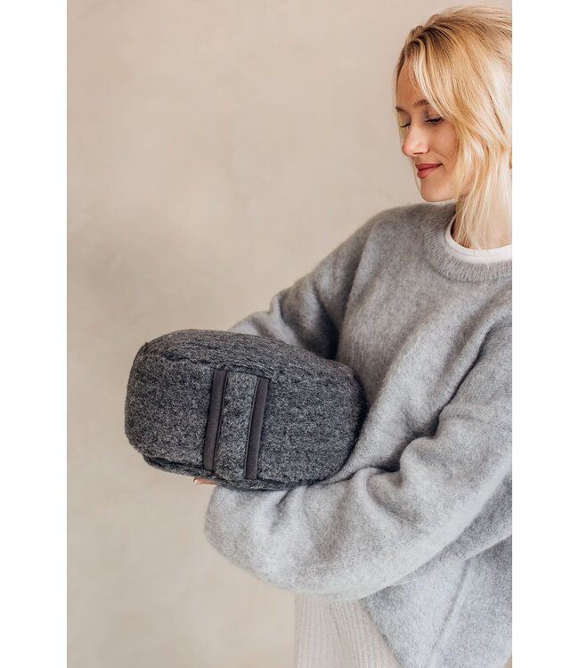 Meditationskissen Anthrazit Merino Wolle - Lotus