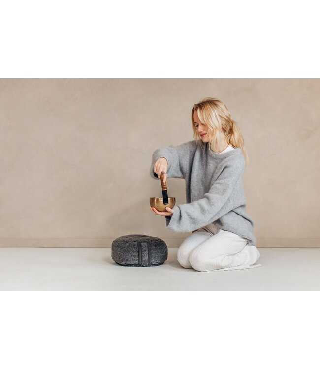 Meditationskissen Anthrazit Merino Wolle - Lotus