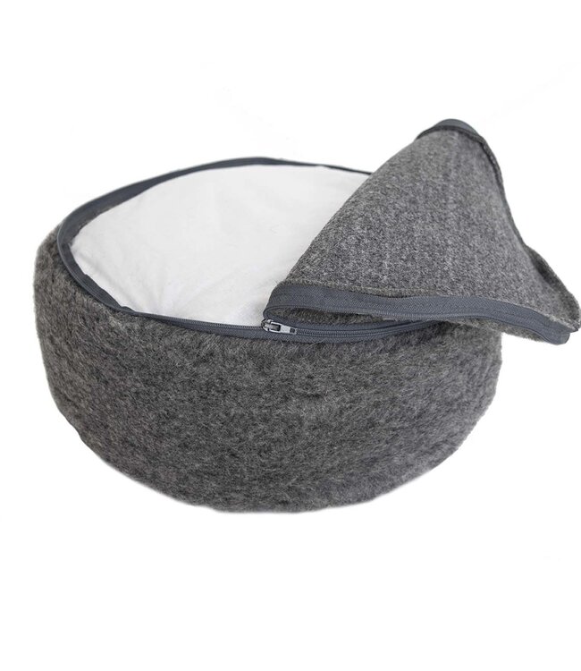Meditationskissen Anthrazit Merino Wolle - Lotus