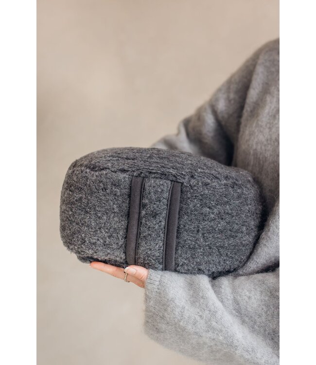 Meditationskissen Anthrazit Merino Wolle - Lotus
