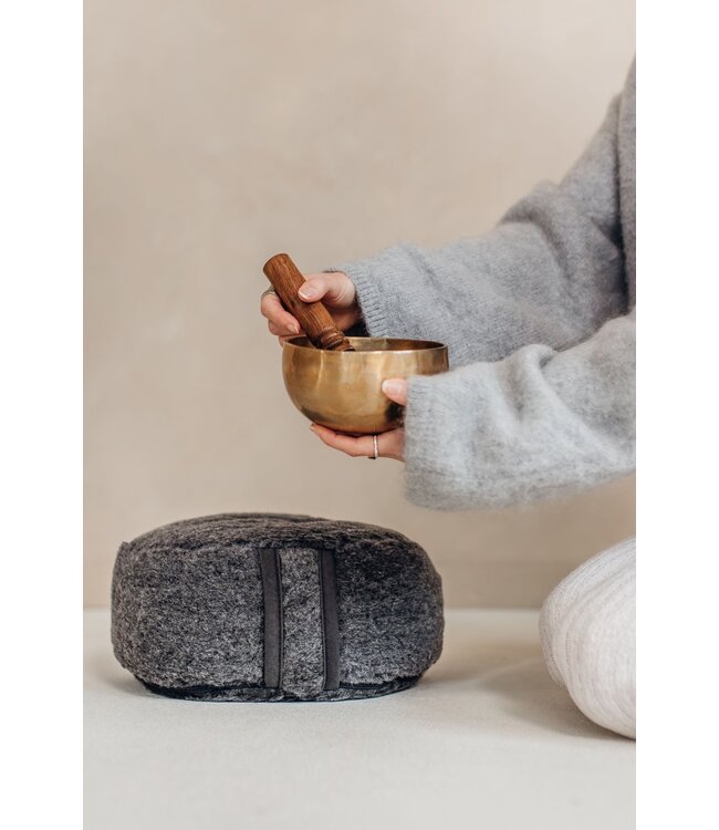 Meditationskissen Anthrazit Merino Wolle - Lotus