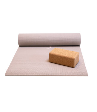 Lotus Basis Set Yogamatte und Block  Moon Taupe